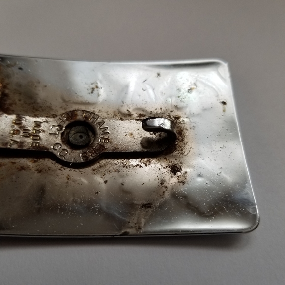 Relisted -Vintage belt buckle with revolver and ranch brand symbols Chambers - Picture 10 of 15